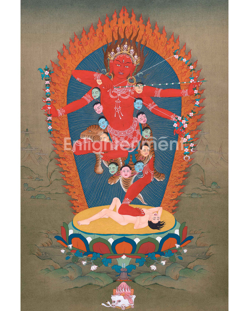 Kurukulla's Divine Presence in Thangka Art