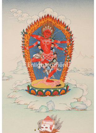 Hand-Painted Himalayan Thangka For Kurukulla Mantra Pratice | Traditional Tibetan Dakini Art