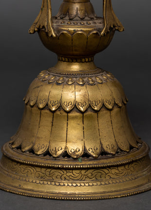 Standing Vinatge Oil Lamp Set | Akhand Jyoti Diya with Stand