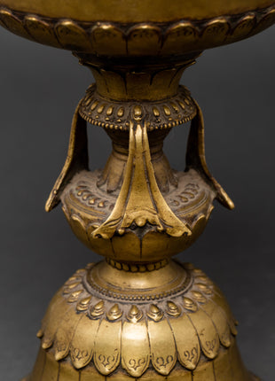 Standing Vinatge Oil Lamp Set | Akhand Jyoti Diya with Stand