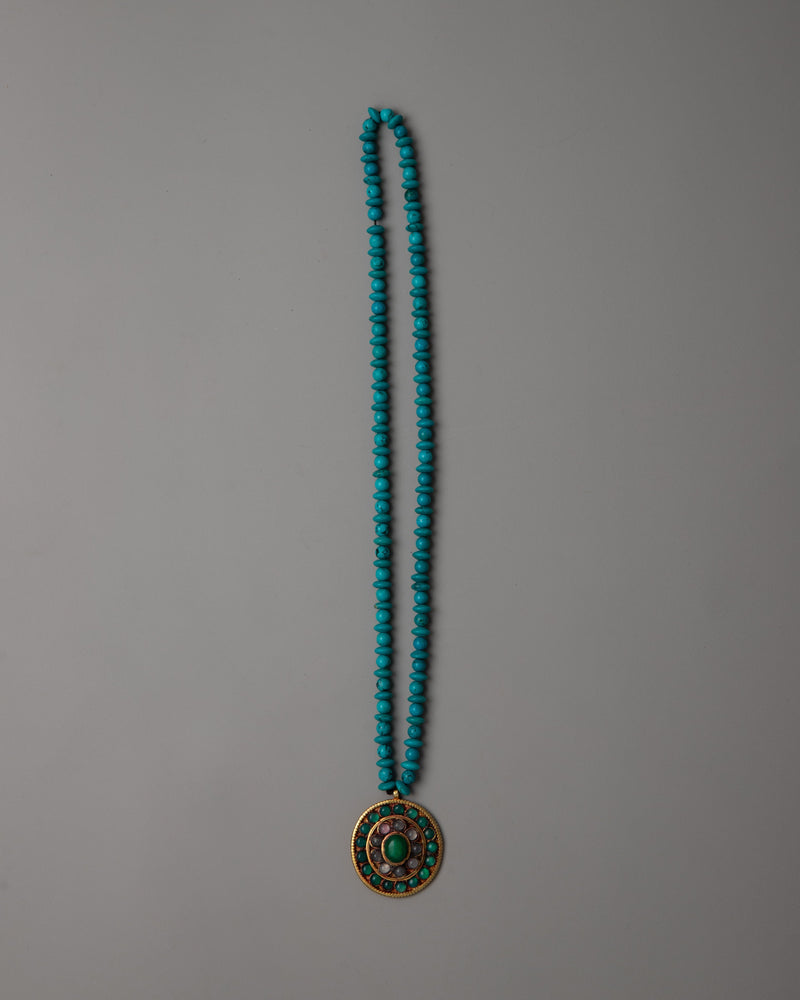 Long Turquoise Beaded Necklace