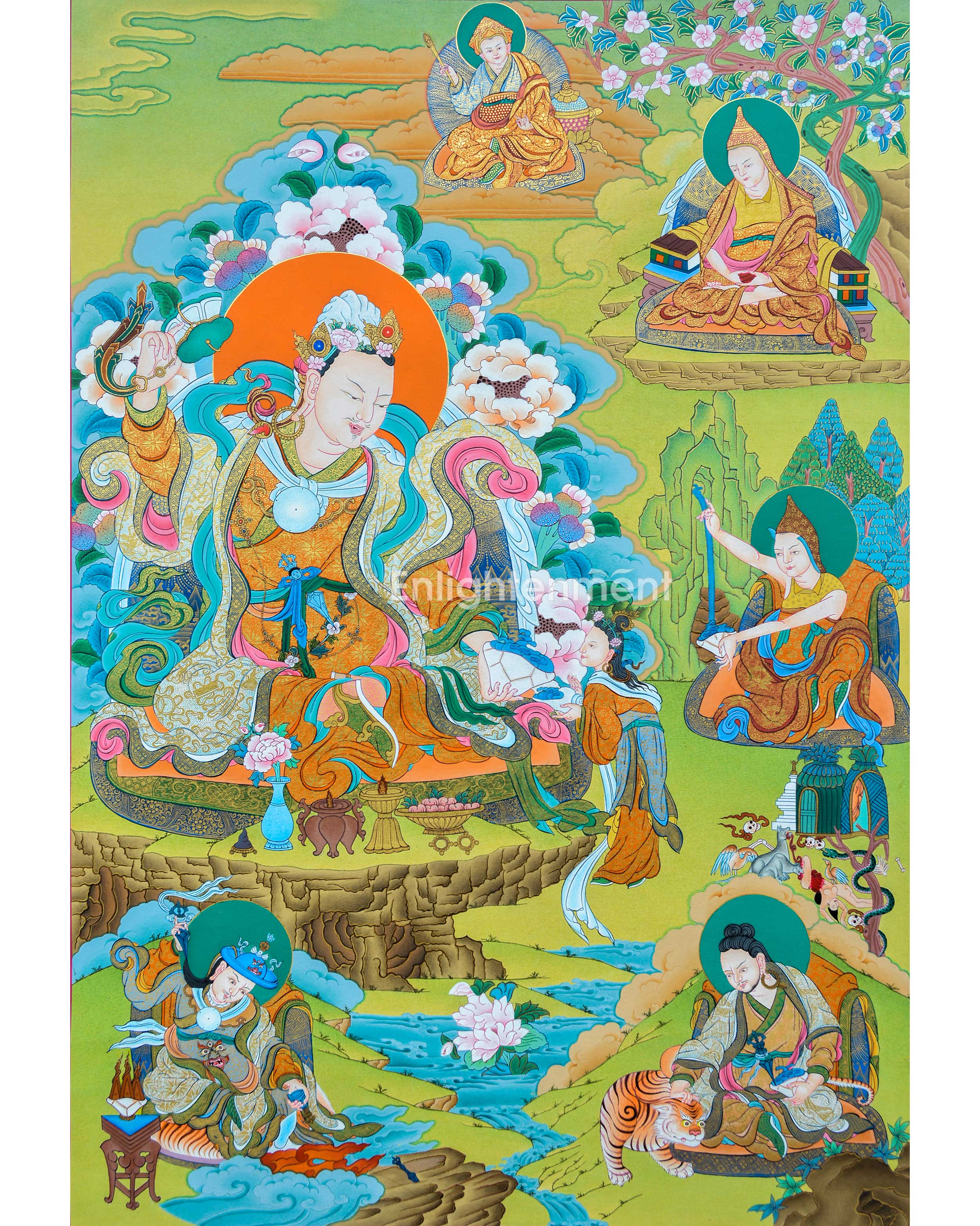 Loden Chogse Thangka | Guru Rinpoche Manifestation | Traditional Hand Painted Art