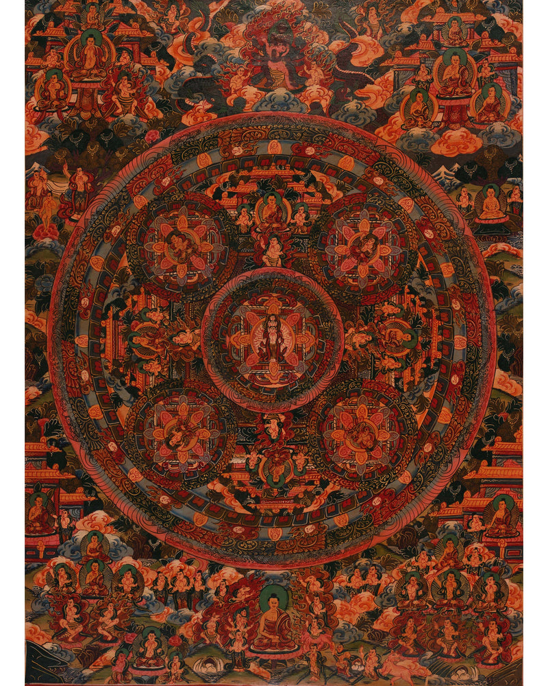 Oil-Varnished Lokeshvara Mandala