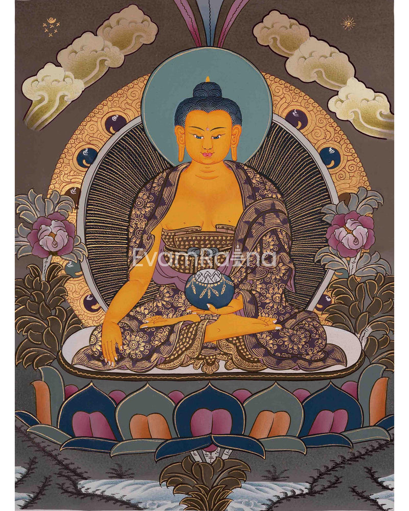 Shakyamuni Buddha Thangka | Buddhist Altar | Tibetan Buddhism | Compassion of Yoga | Religious Painting | Supreme Wisdom | FREE SHIPPING !!