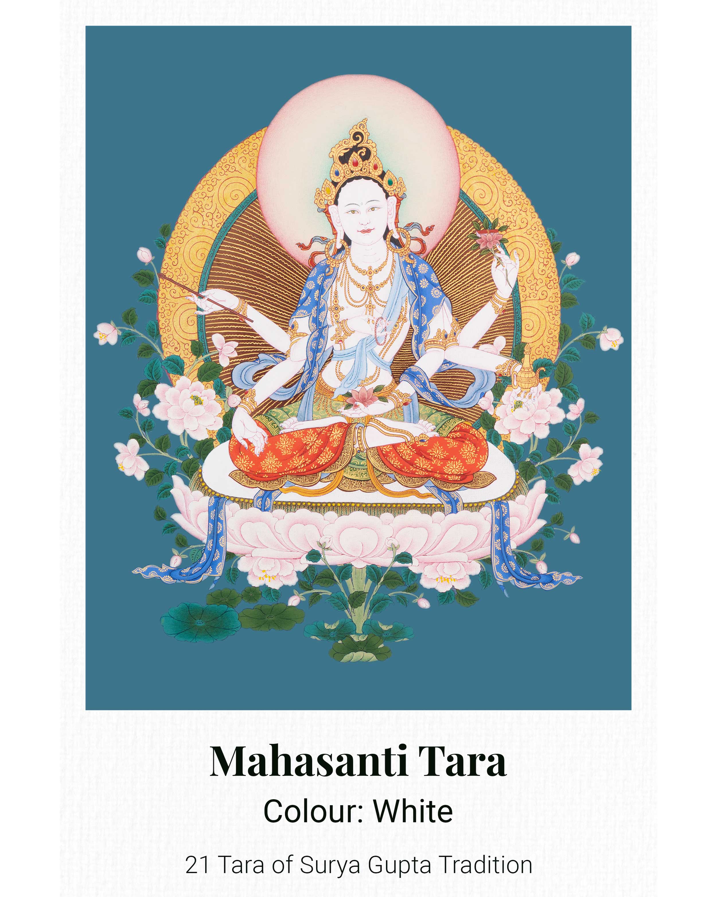 21 Tara Canvas Print | Spiritual Artwork of the 21 Transformative Forms of Goddess Tara