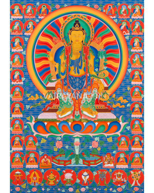 Maitreya Bodhisattva Thangka Print '