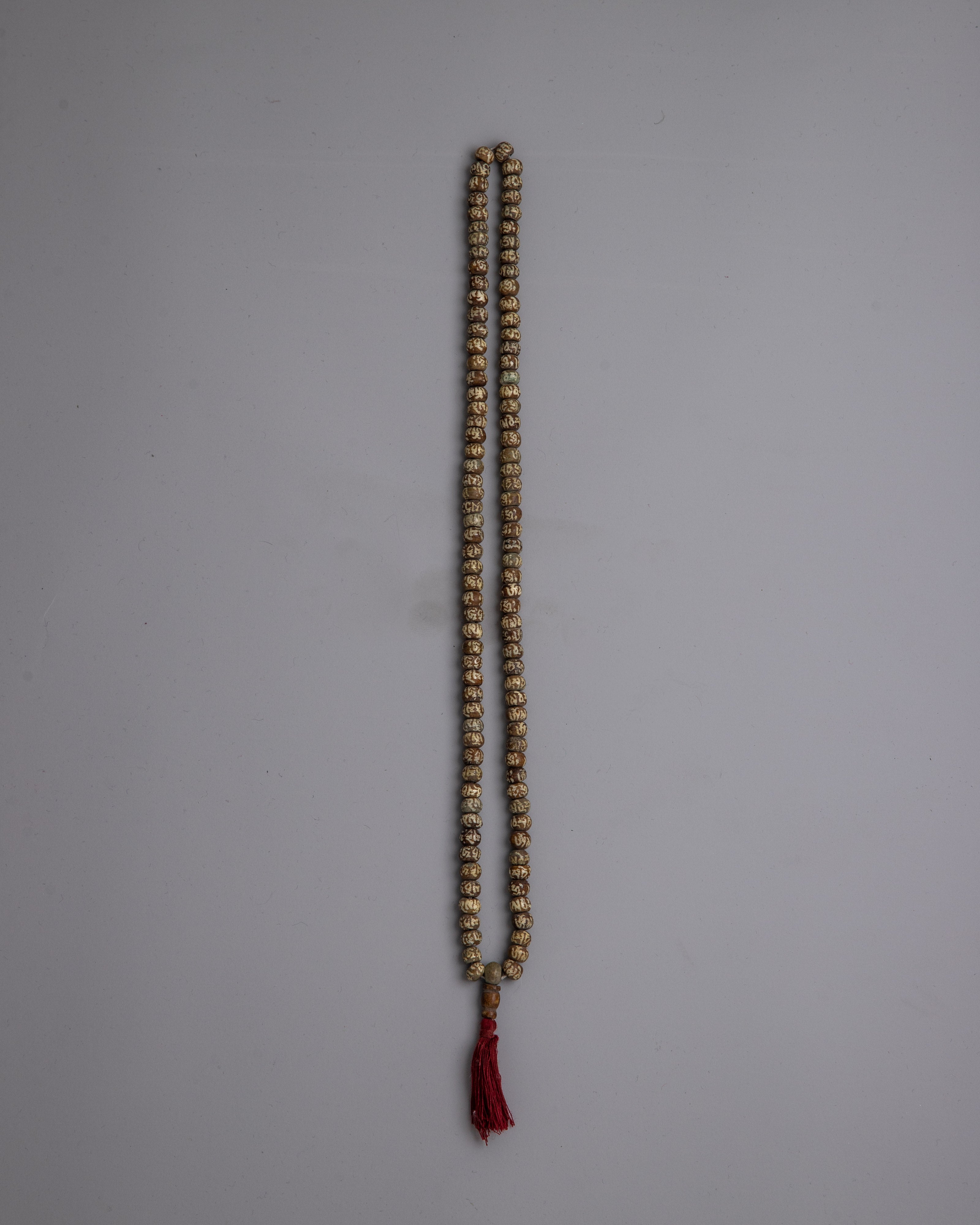 White Bone Mala Beads | Handcrafted Tibetan Buddhist Meditation Necklace