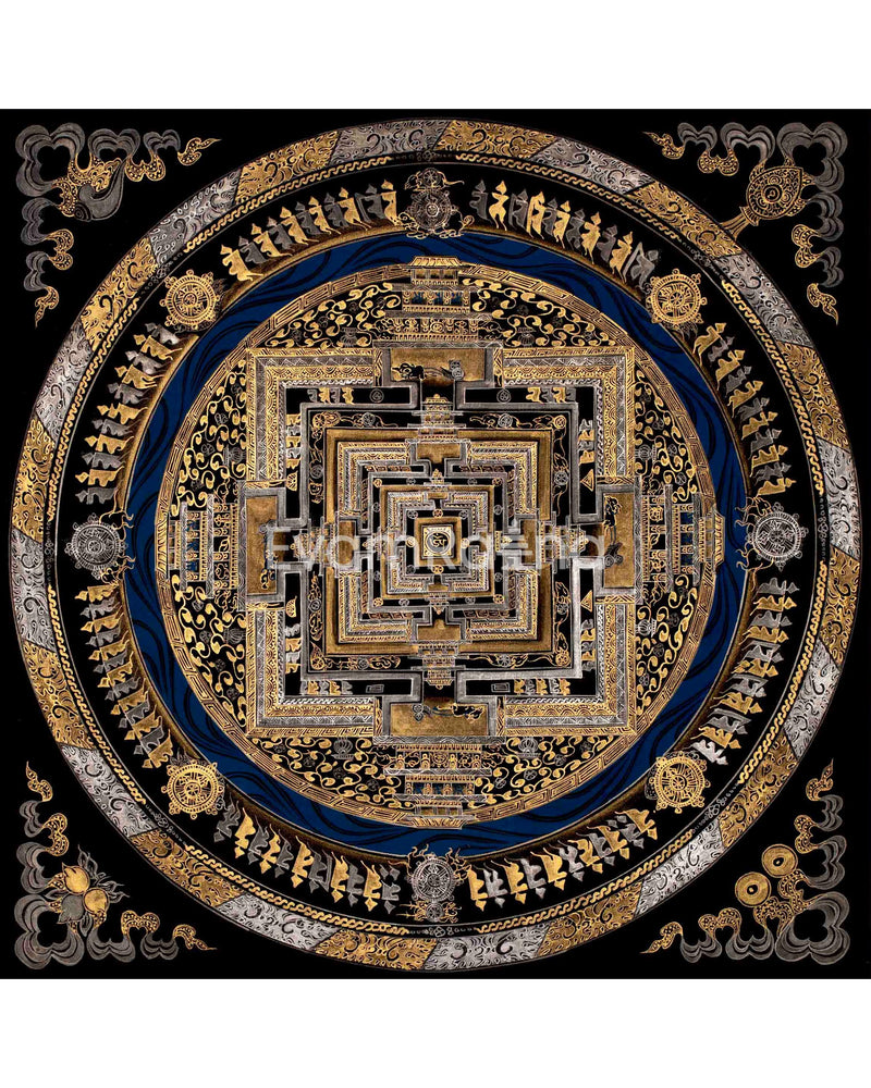 Attractive Gold and Silver Imitation Colored Kalachakra Mandala