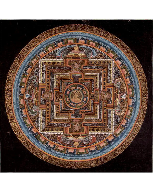 Vintage Buddha Mandala with Mantra