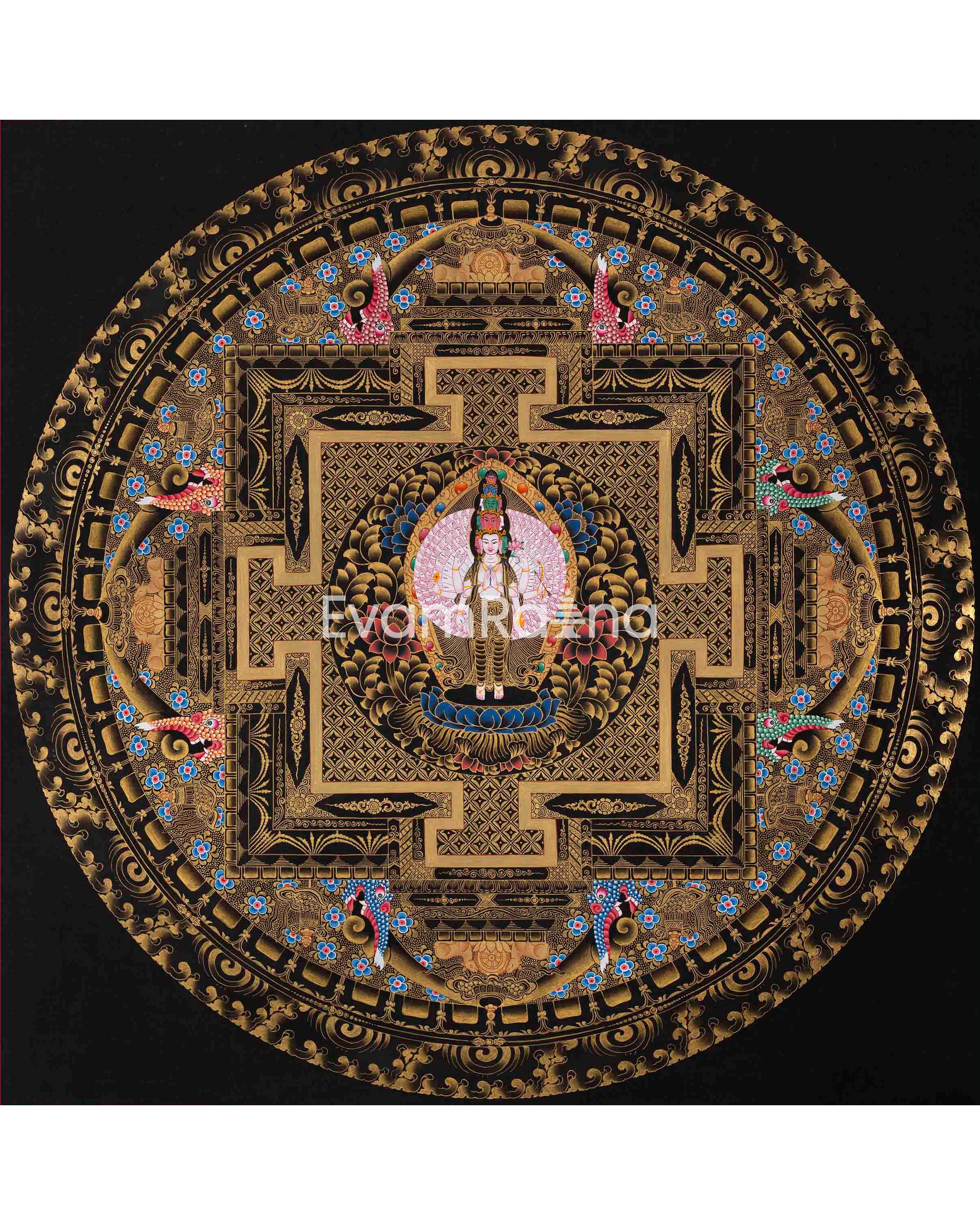 1000 Armed Chengrezig Mandala | Avalokiteshvara | Wheel of Time Thangka