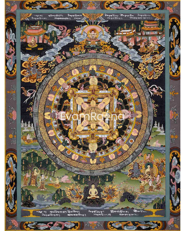 Vintage Buddha Mandala Thangka