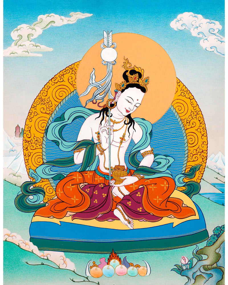 Mandarava, Dakini Thangka Painting, Hand Painted Vajrayana Thangka,