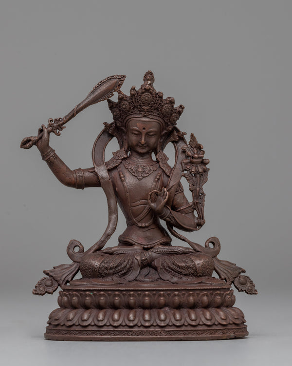 Oxidized Manjushri Meditation Statue