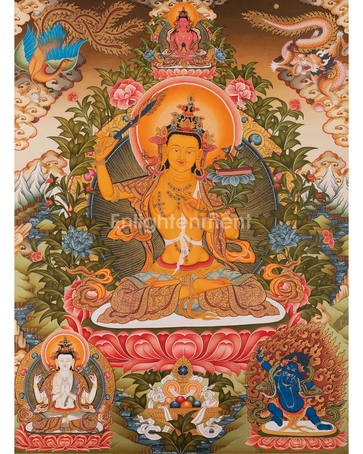 Manjushree The Deity of Wisdom Thangka  