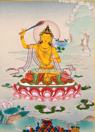 Tibetan Manjushri Thangka Painting