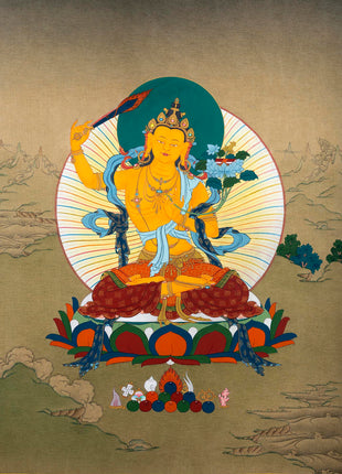 Manjushri Thangka |  Bodhisattva painting | Traditional Thangka