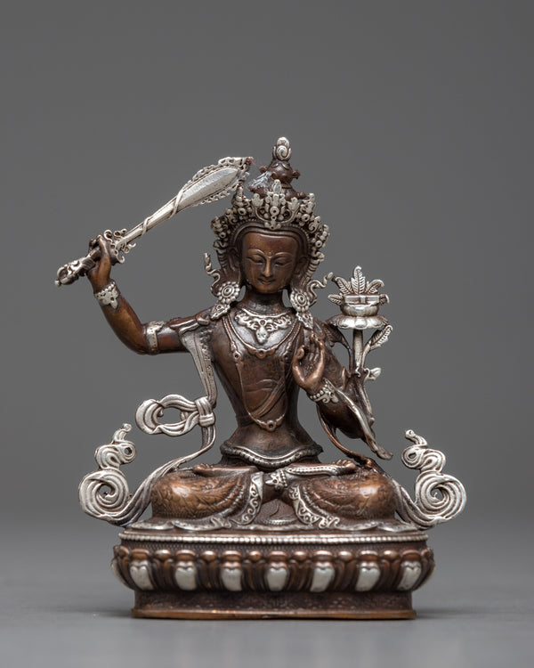 Copper Machine Made Manjushri Statue