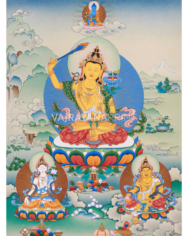 Bodhisattva Manjushree Thangka Print