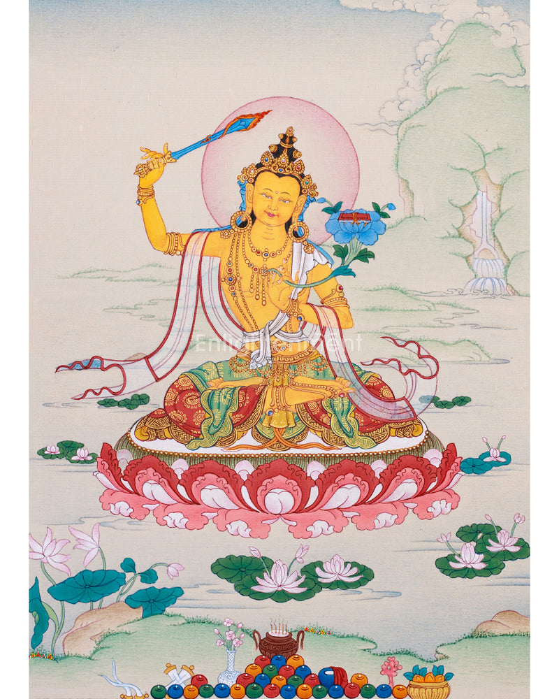 Manjushri Art, Hand painted Thangka