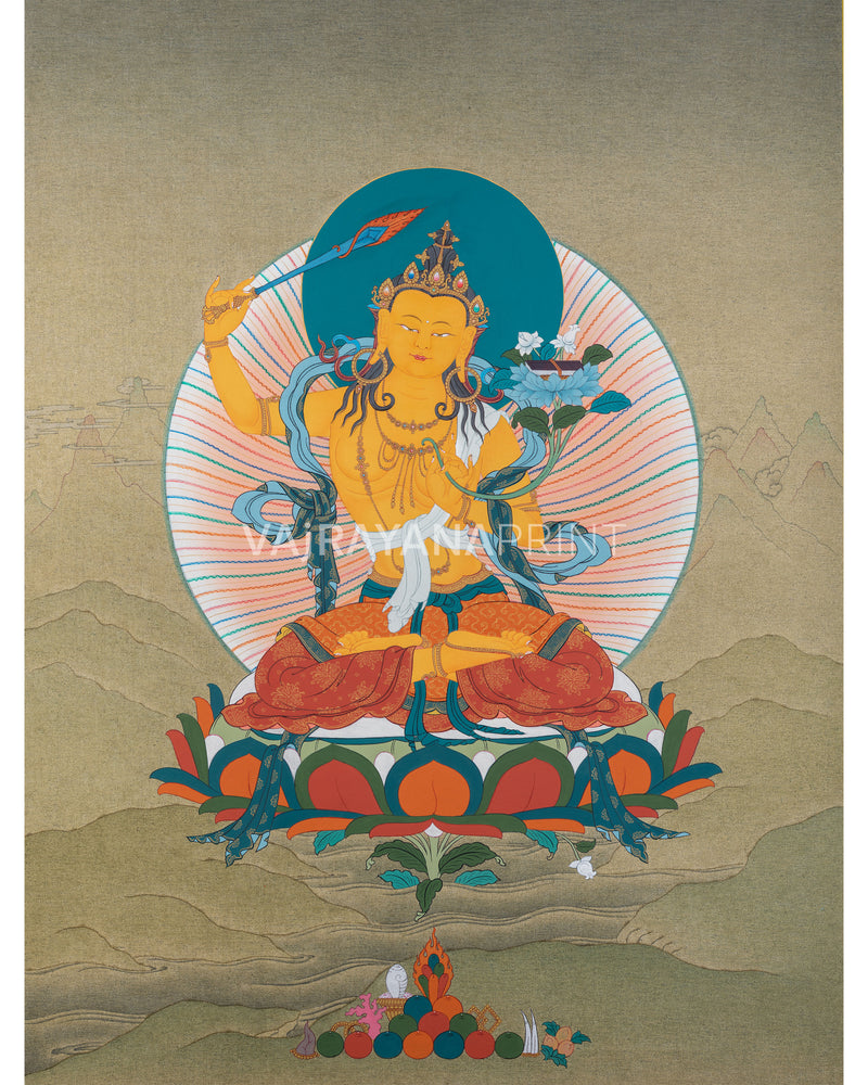 Thangka Print Of Bodhisattva of Wisdom 