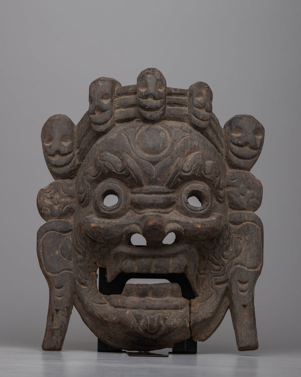 Antique Wooden Mahakala Mask