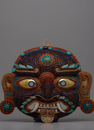 Copper Lakhe Mask | Handcrafted Artistry for Displays