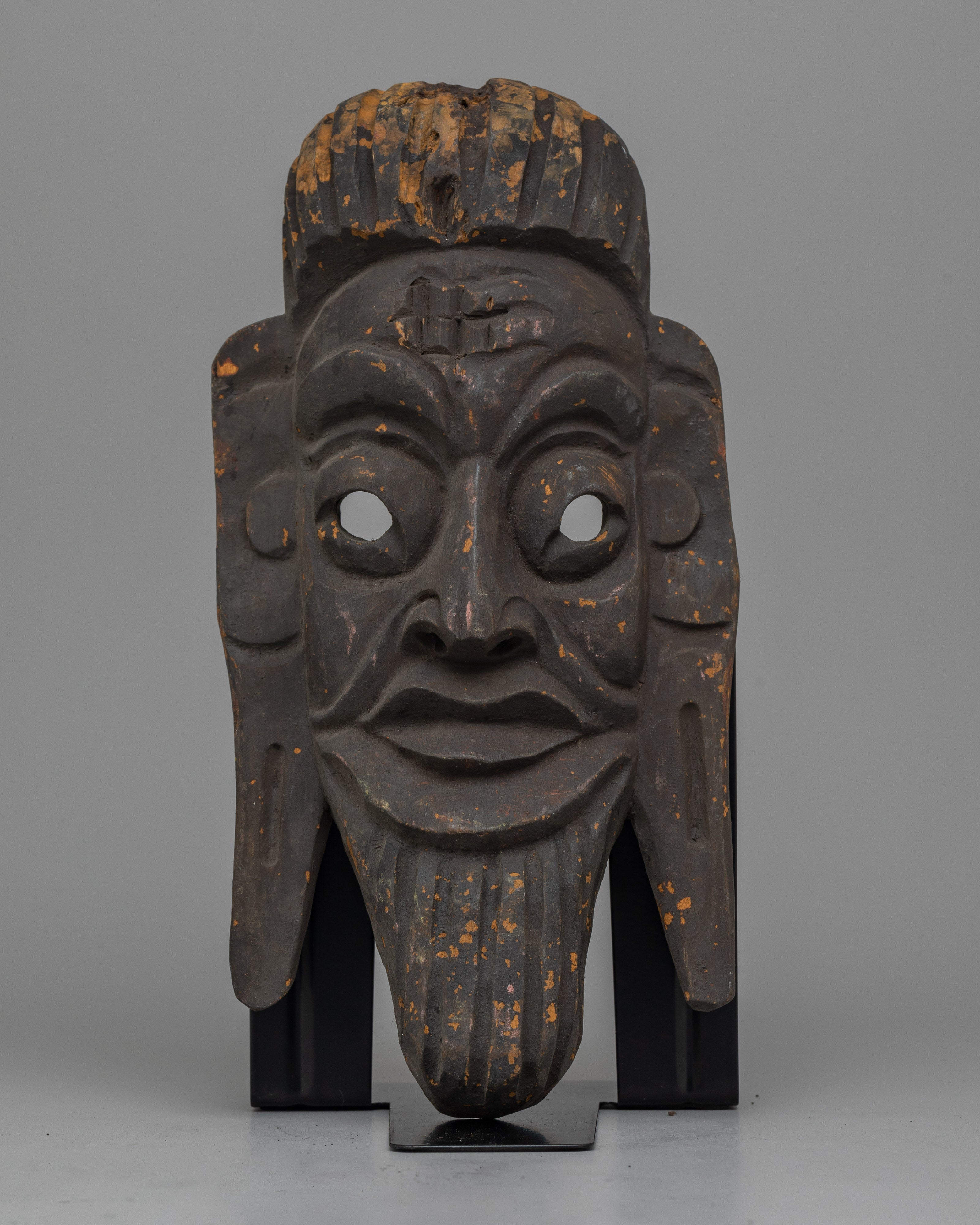 Wode Mask Wood Face Mask | Timeless Relic of Cultural Heritage and Artistic Craf