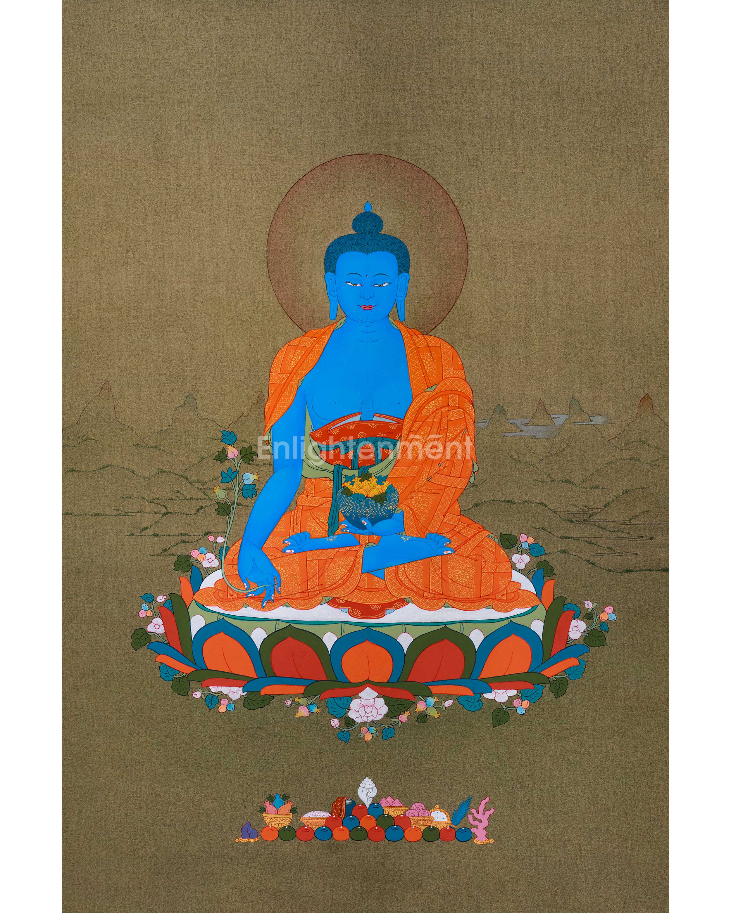 Healing Medicine Buddha Thangka Art