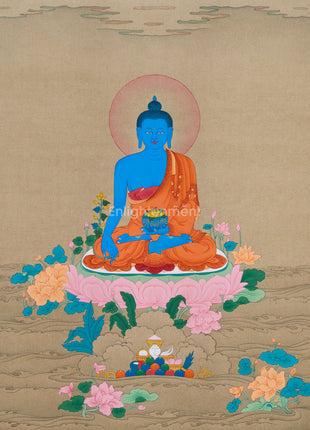 Supreme Healer Bhaisajyaguru Thangka | A Beacon of Health and Spiritual Enlightenment