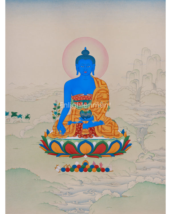 Bhaisajyaguru Thangka | Healing Blue Buddha