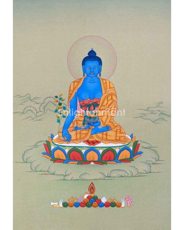 Small Medicine Buddha Thangka for your Altar