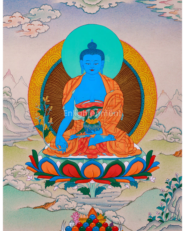 24K Gold Thangka of Medicine Buddha