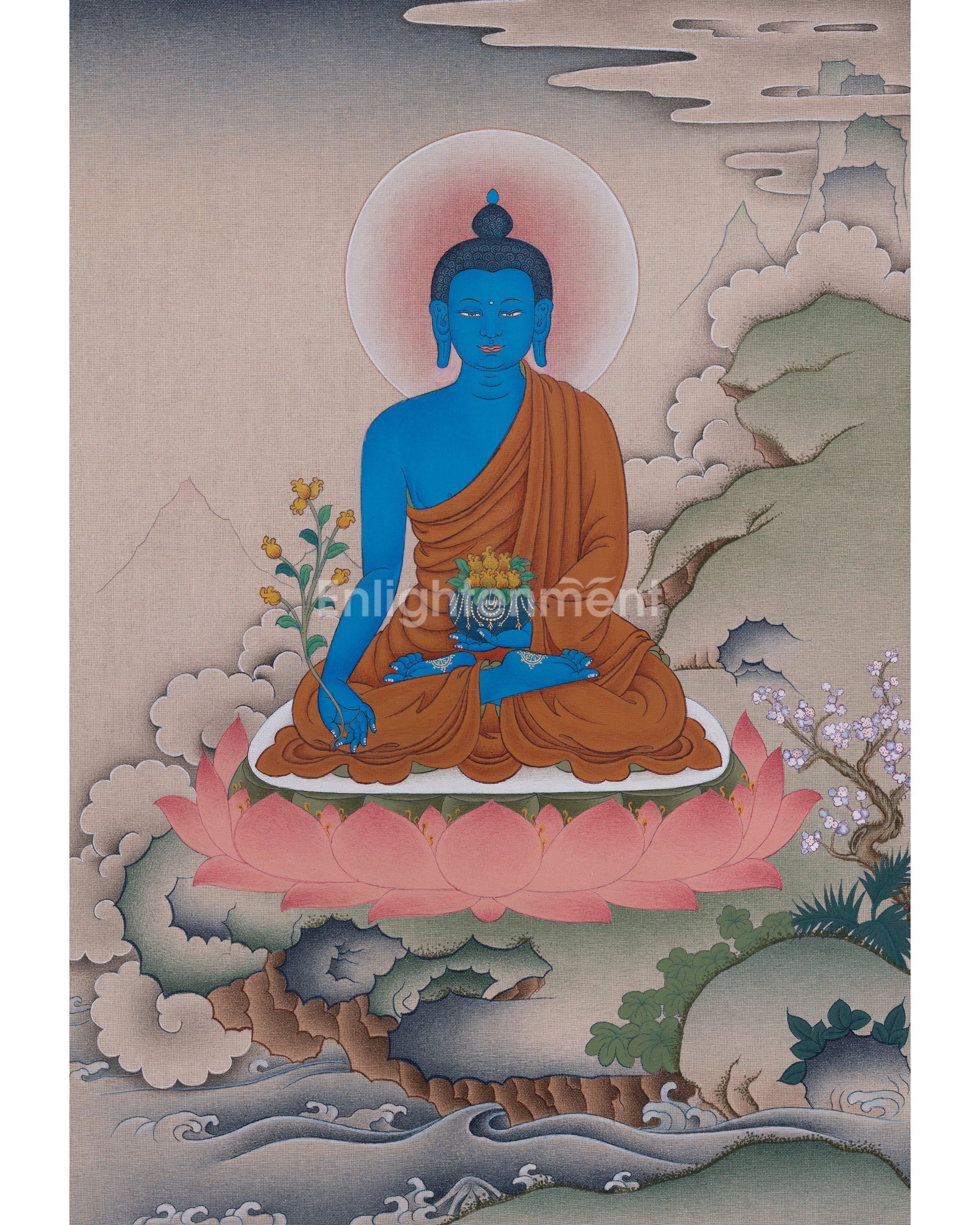 Authentic Medicine Buddha Thangka | Healing Buddha Art for