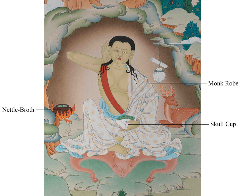 Milarepa Thangka | Tibetan Buddhist Master Painting