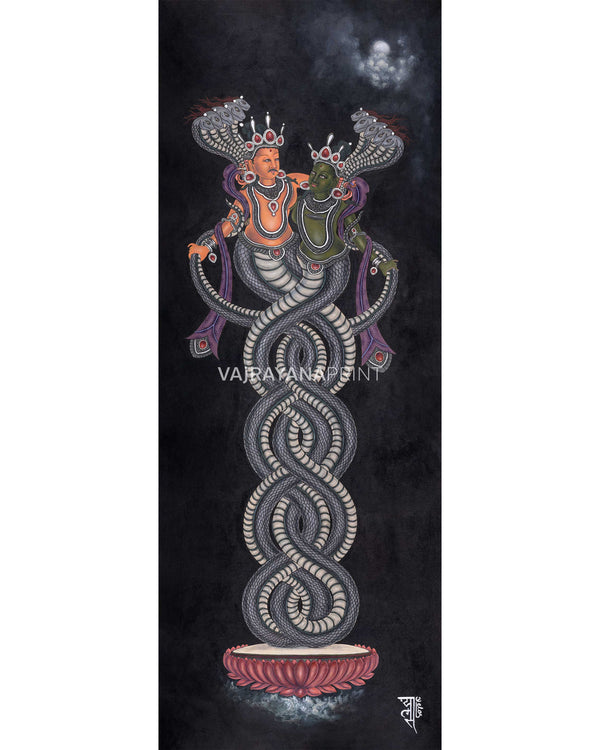  Naga Raja and Naga Rani Thangka Print