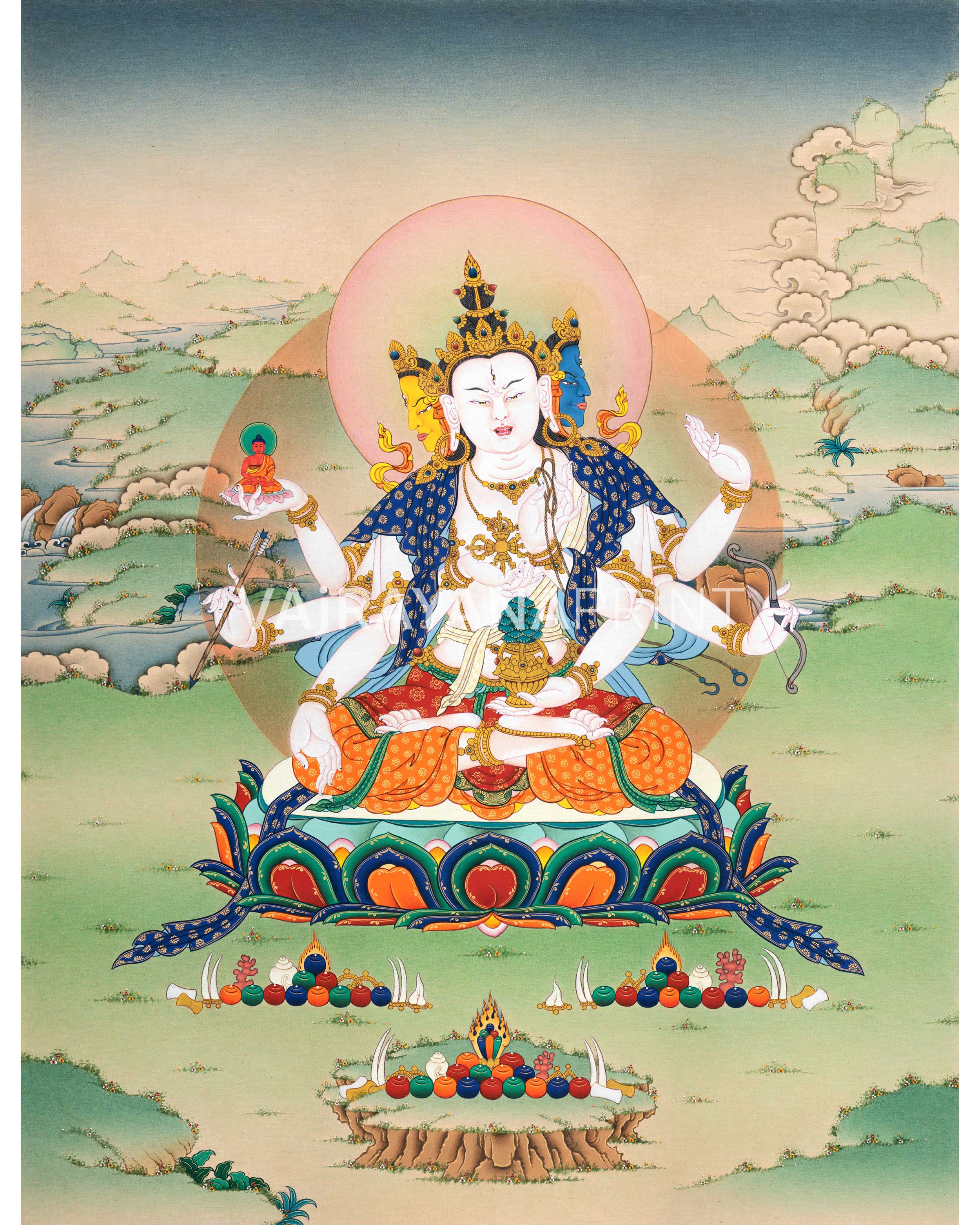 Amitayus-White Tara- Namgyalma Three Thangka Set