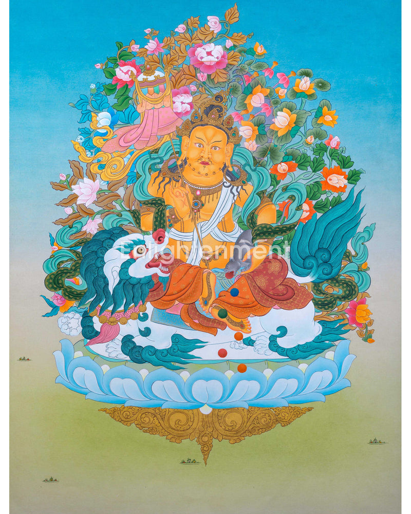 Hand-Painted Buddhist Wealth Deity