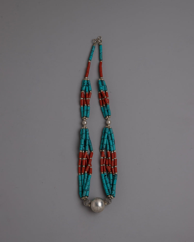 Tibetan Turquoise Jewelry Necklace 