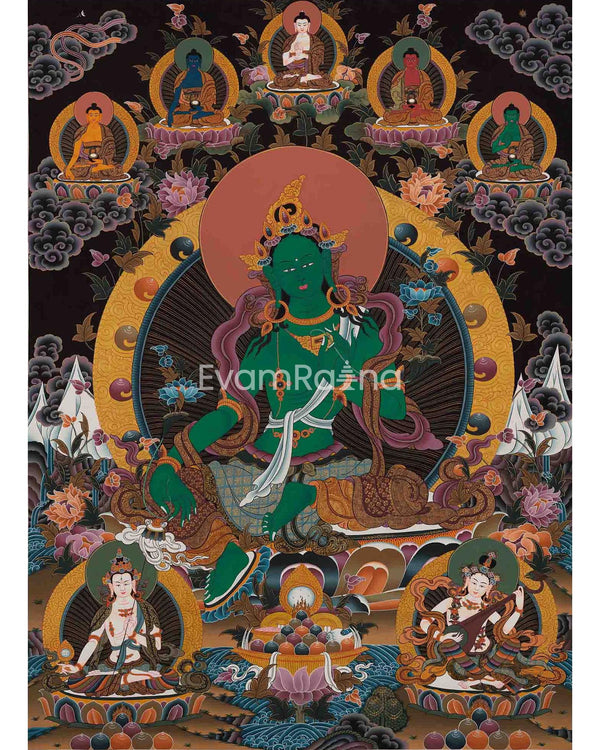 Original Hand painted Green Tara Thangka