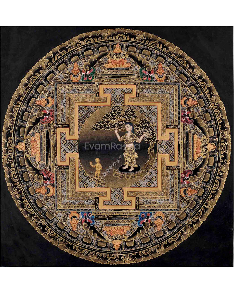 Original Hand-Painted Maya Devi Mandala