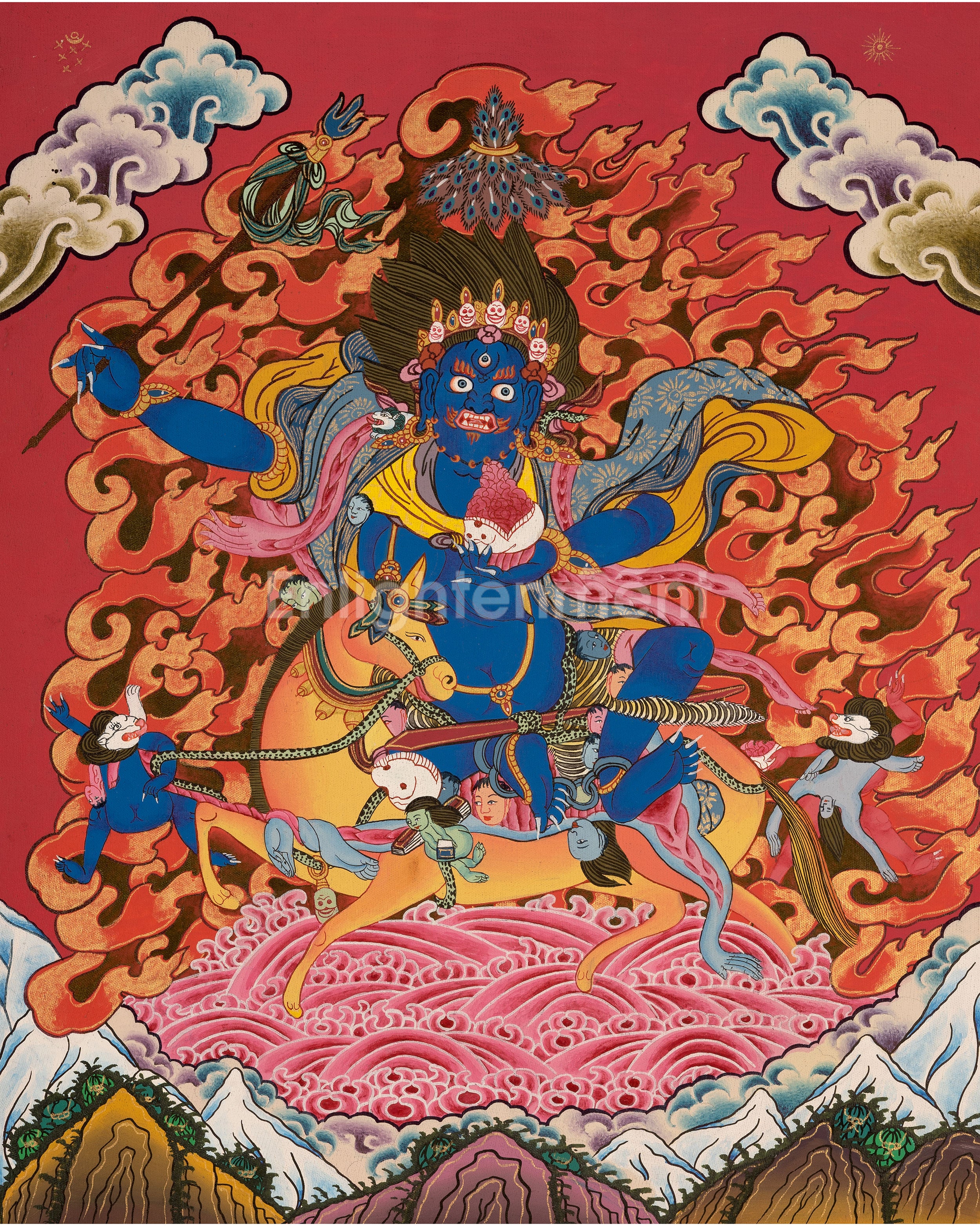 Original Hand-Painted Palden Lhamo Thangka