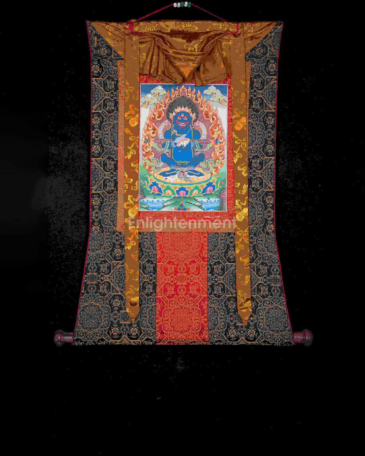Original Hand-Painted Sakya Mahakala With Brocade