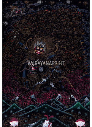 Wrathful Palden Lhamo Thangka Print