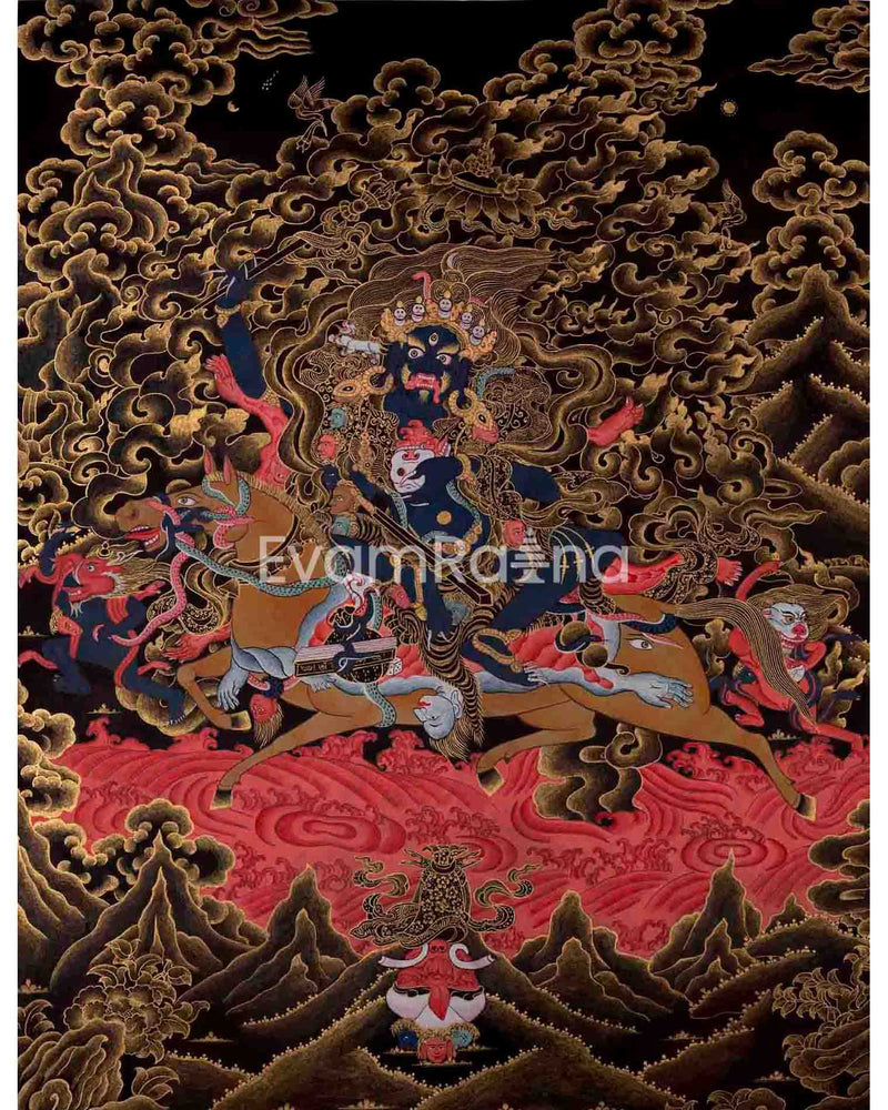 Original Hand-Painted Palden Lhamo Thangka