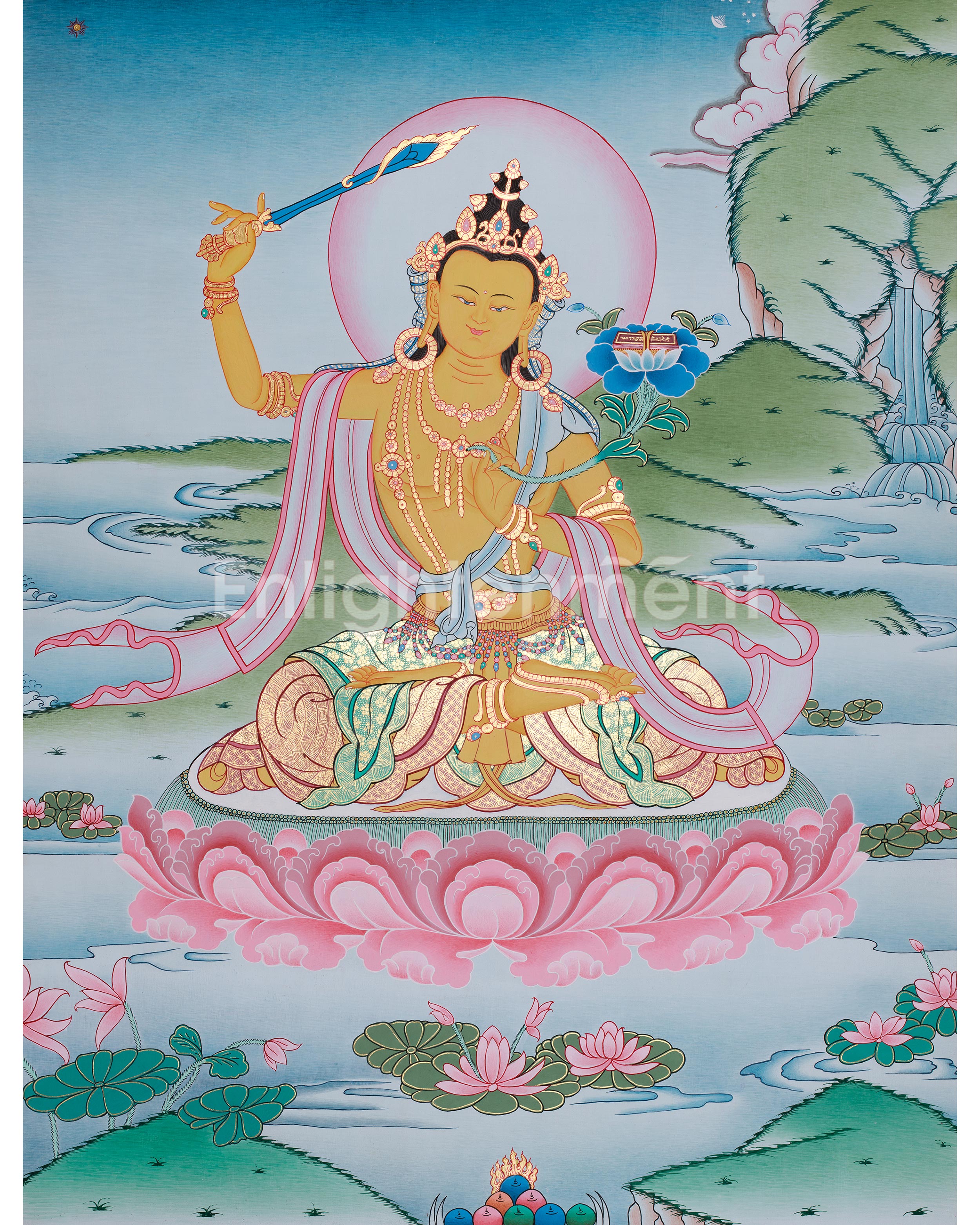 Peaceful Manjushri Thangka 