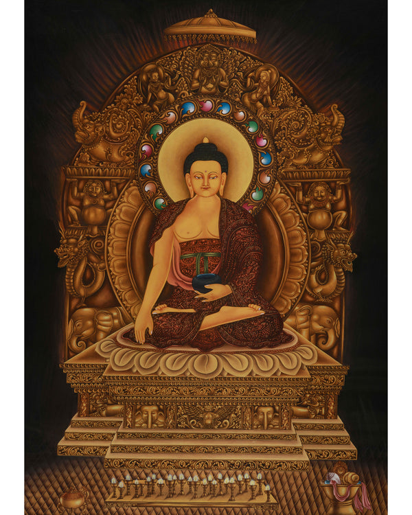 Peaceful Shakyamuni Buddha Thangka