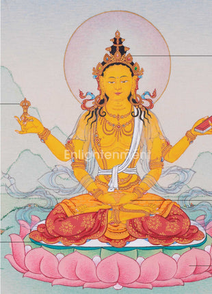 Hand Painted Artwork Of Prajna Paramita | Perfection of Wisdom | Bodhisattva's Radiance