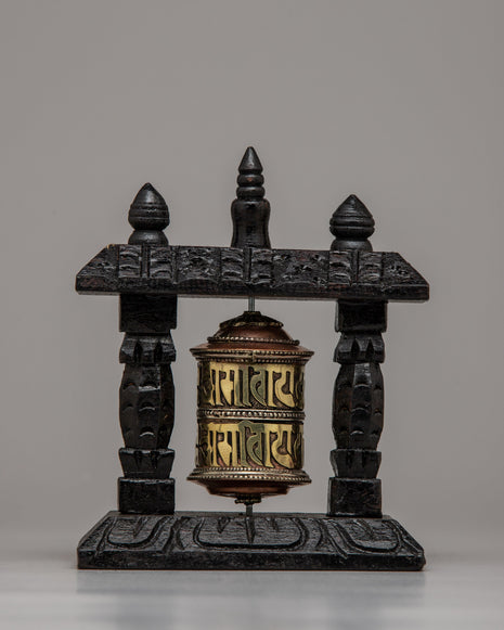 Wood Prayer Wheel Nepal