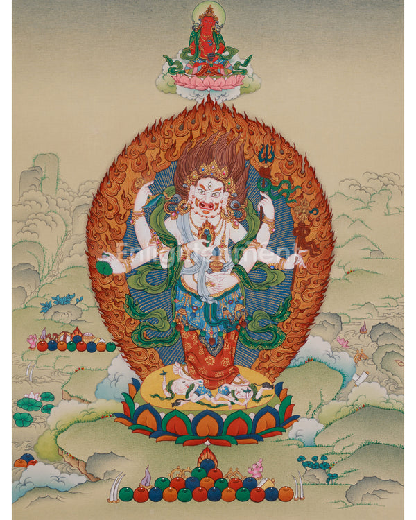 Protector Deity White Mahakala Thangka 