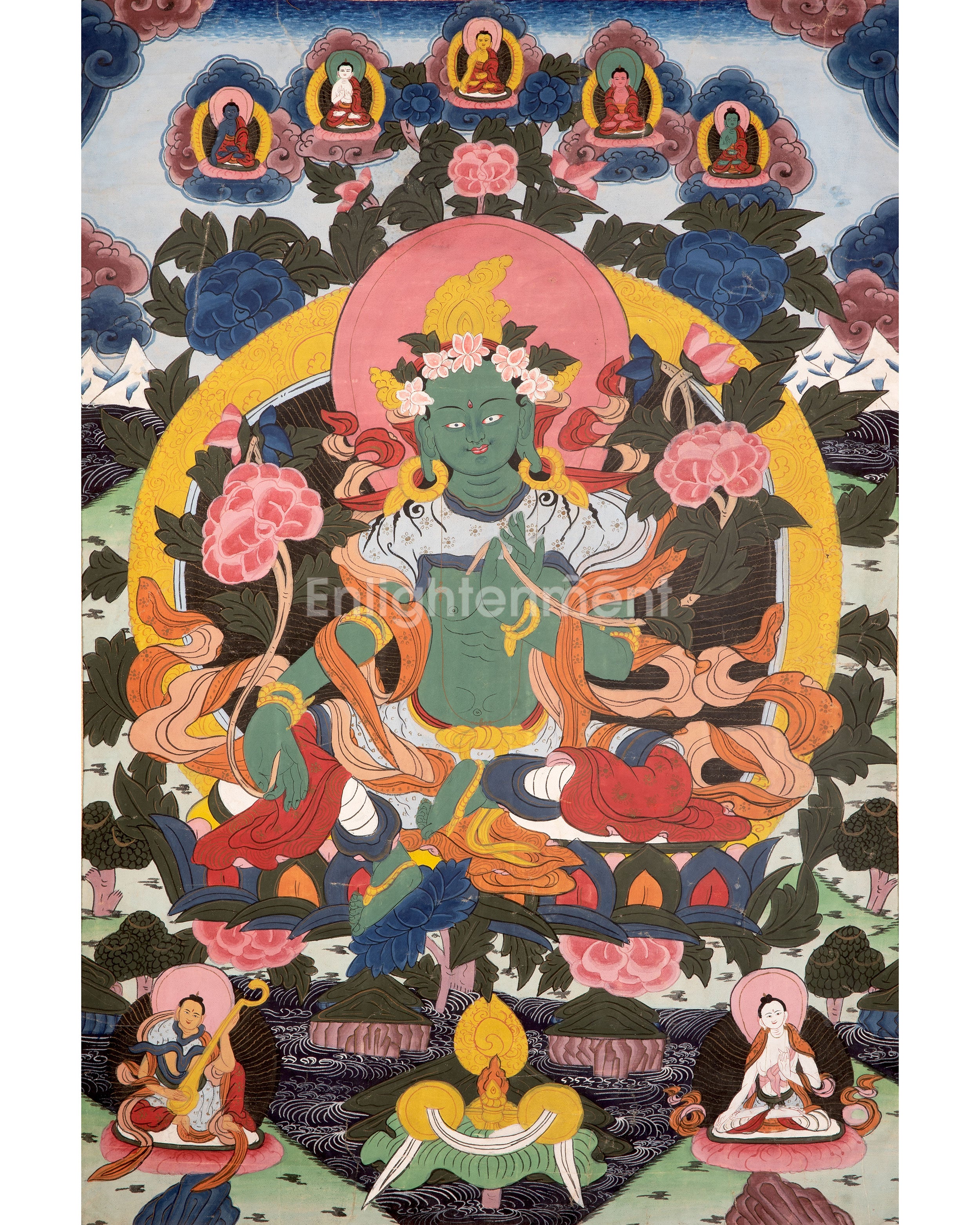 Rare Green Tara Thangka 